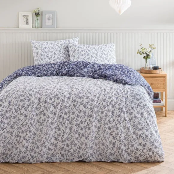 Floral Duvet Cover Set - Navy, Cotton Blend