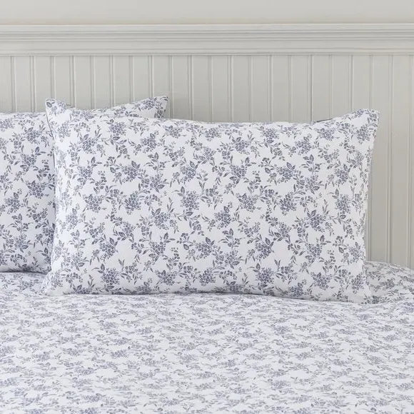 Floral Duvet Cover Set - Navy, Cotton Blend