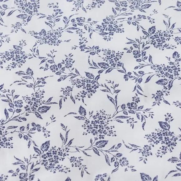 Floral Duvet Cover Set - Navy, Cotton Blend