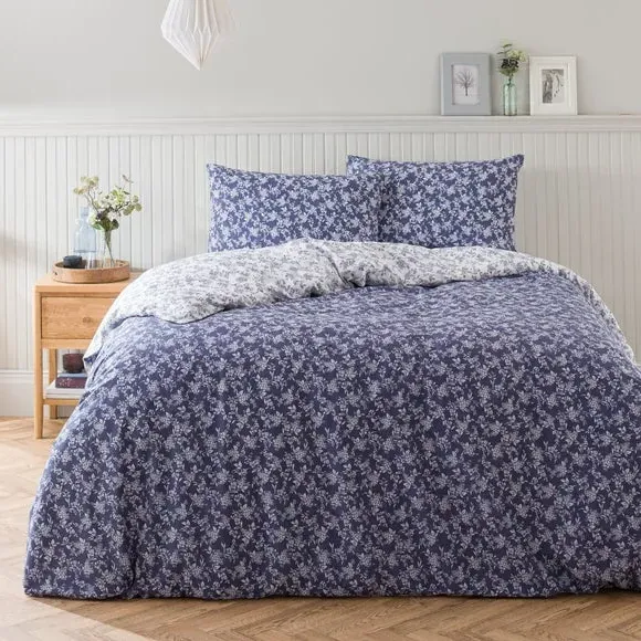 Floral Duvet Cover Set - Navy, Cotton Blend image