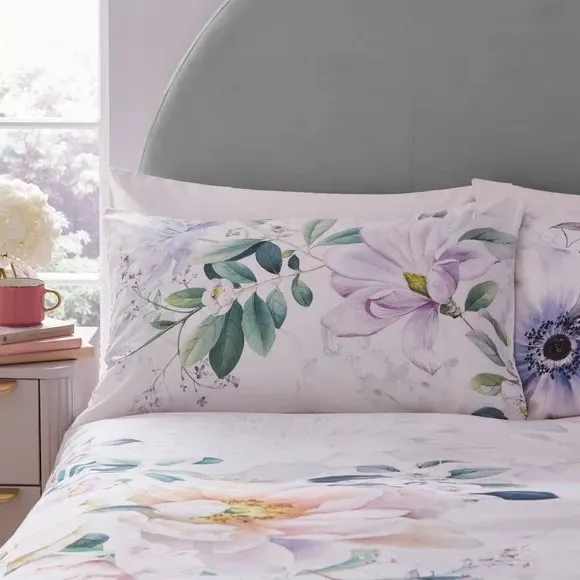 Floral Duvet Cover Set - Off-White, Cotton Sateen