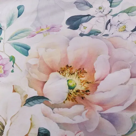 Floral Duvet Cover Set - Off-White, Cotton Sateen