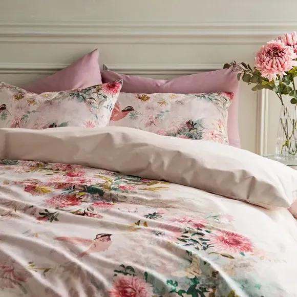Floral Duvet Cover Set - Pink, Cotton Sateen