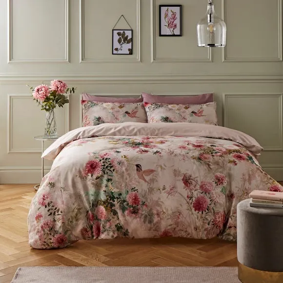 Floral Duvet Cover Set - Pink, Cotton Sateen