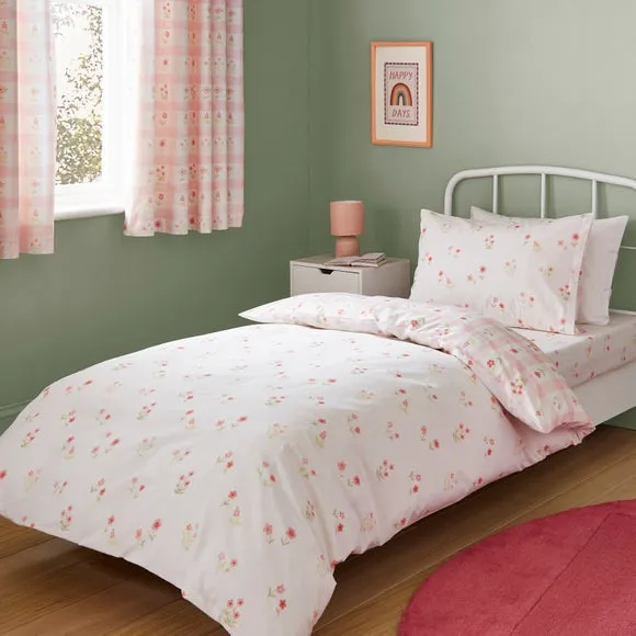 Floral Duvet Cover Set - Pink, Polycotton
