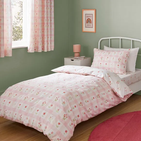 Floral Duvet Cover Set - Pink, Polycotton