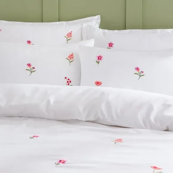 Floral Duvet Cover Set - Pink, Polyester