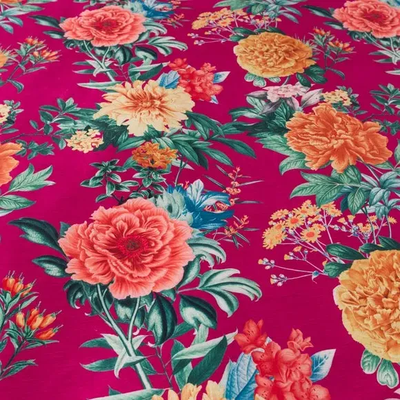 Floral Duvet Cover Set - Pink, Velour