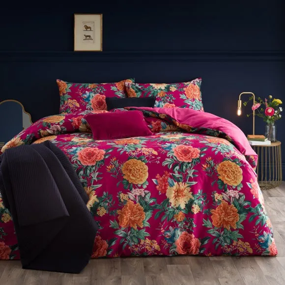 Floral Duvet Cover Set - Pink, Velour image