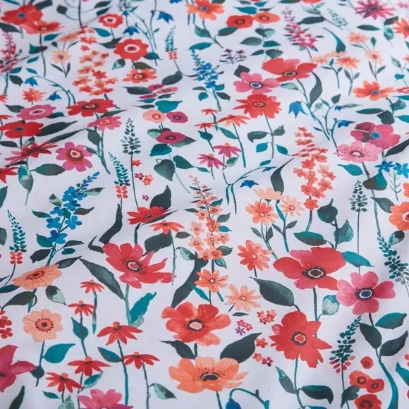 Floral Duvet Cover Set - Red, Polycotton