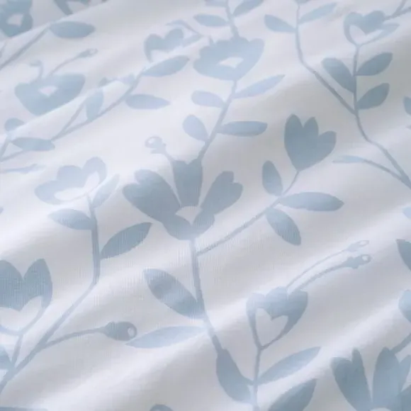 Floral Duvet Cover Set Reversible - Blue, Cotton