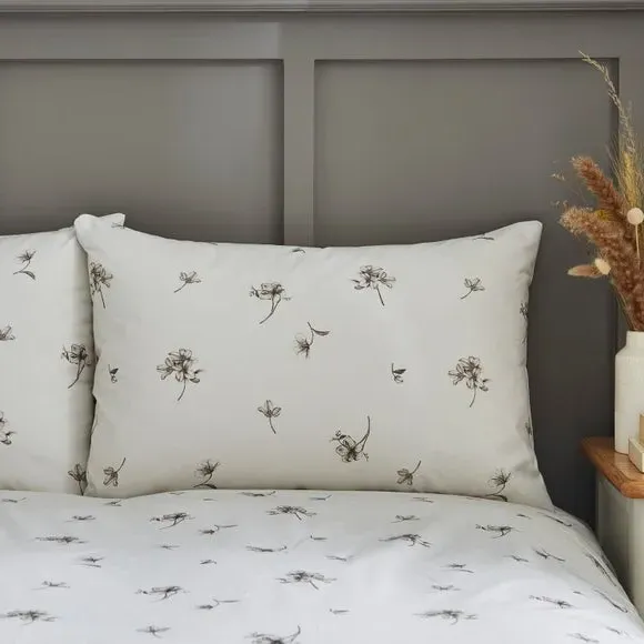 Floral Duvet Cover Set Reversible - Natural, Cotton