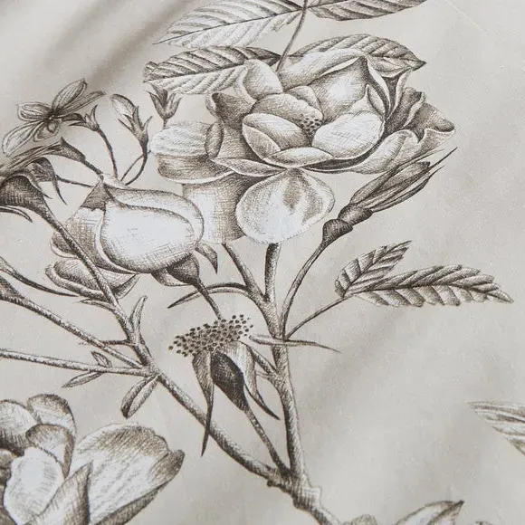 Floral Duvet Cover Set Reversible - Natural, Cotton