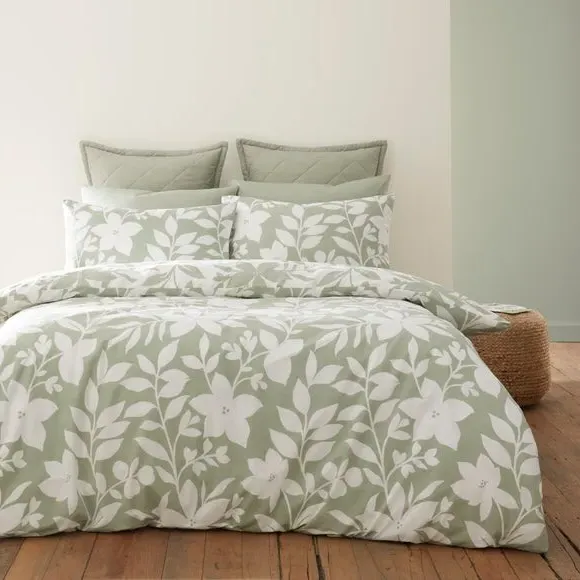 Floral Duvet Cover Set - Sage, Polycotton