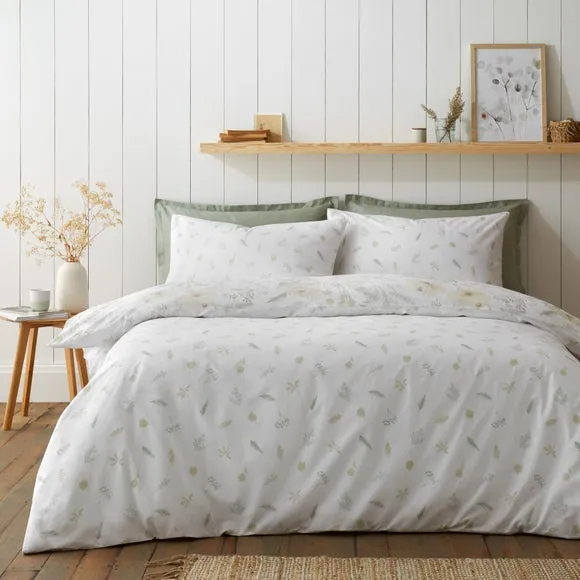 Floral Duvet Cover Set - White, Cotton