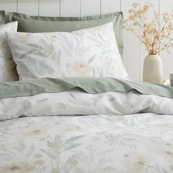Floral Duvet Cover Set - White, Cotton