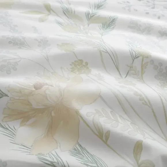 Floral Duvet Cover Set - White, Cotton