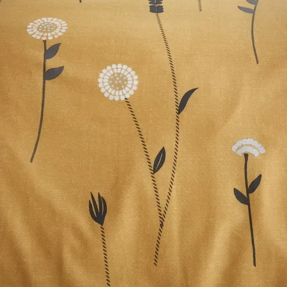Floral Duvet Cover Set with Pillowcase - Grey