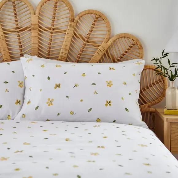 Floral Duvet Cover Set - Yellow, Cotton