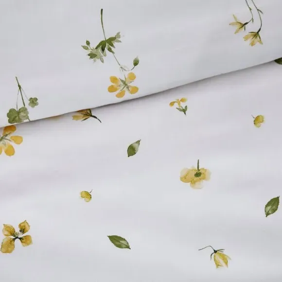 Floral Duvet Cover Set - Yellow, Cotton