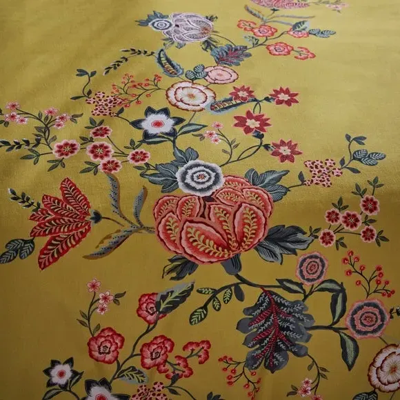 Floral Duvet Cover Set - Yellow, Cotton Sateen