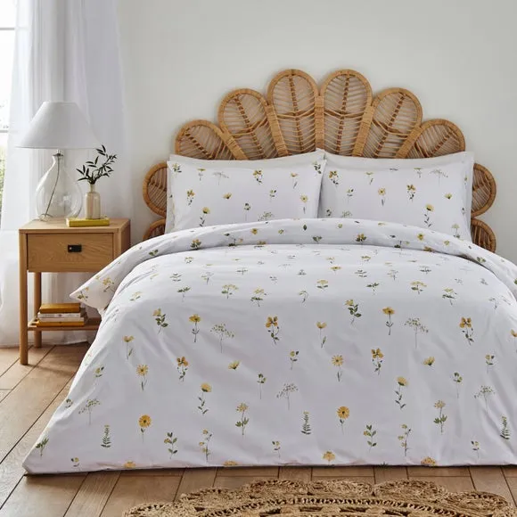 Floral Duvet Cover Set - Yellow, Cotton