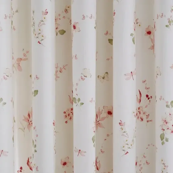 Floral Eyelet Curtains with Blackout - Blush
