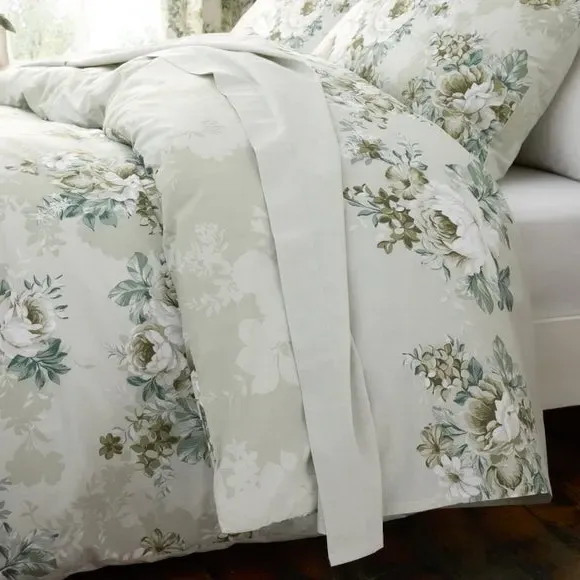 Floral Flat Sheet - Sage, Cotton image