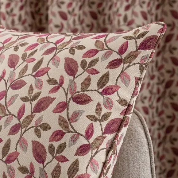 Floral Jacquard Cushion - Berry, Polyester