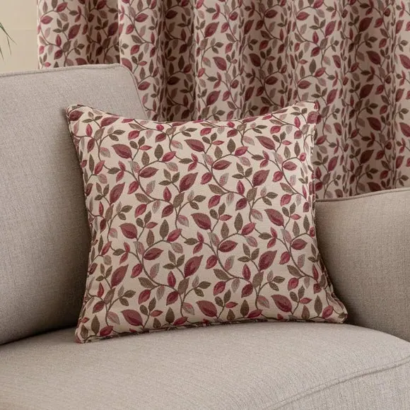 Floral Jacquard Cushion - Berry, Polyester image