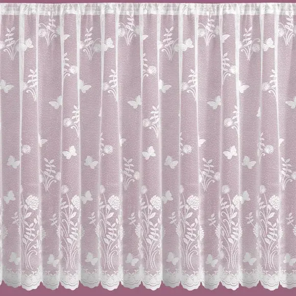 Floral Lace Panel by the Metre - White