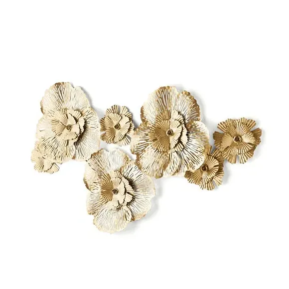 Floral Metal Wall Art - Gold