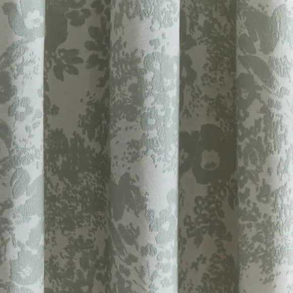 Floral Pencil Pleat Curtains - Sage, Woven