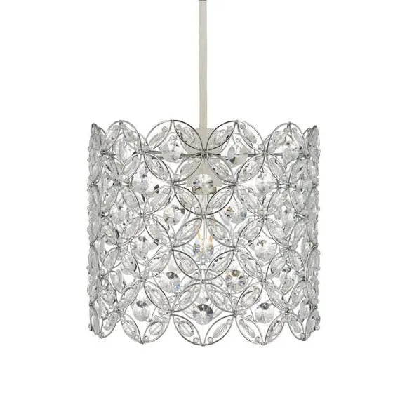 Floral Pendant Shade Easy Fit - Silver, Chrome