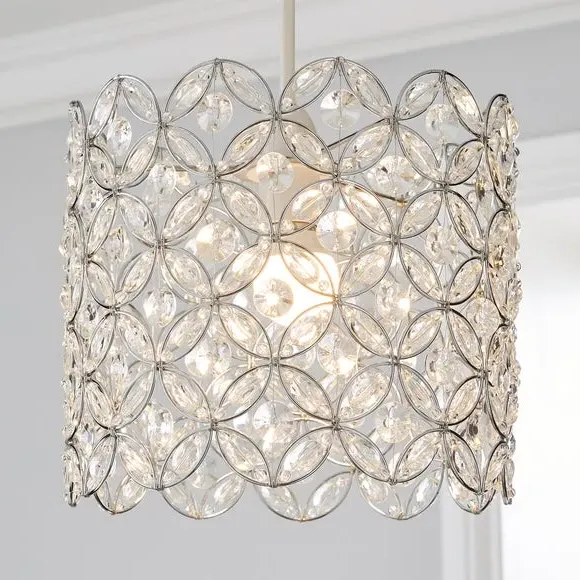 Floral Pendant Shade Easy Fit - Silver, Chrome image