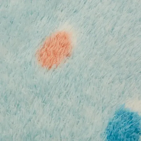 Floral Polka Dot Throw Blanket - Blue, Polyester