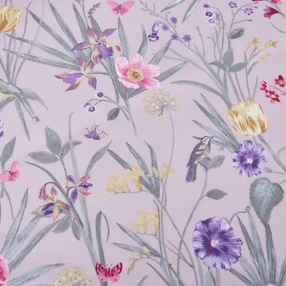 Floral Reversible Duvet Cover Set - Purple
