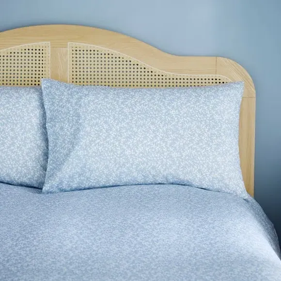 Floral Reversible Duvet Set - Blue, Cotton