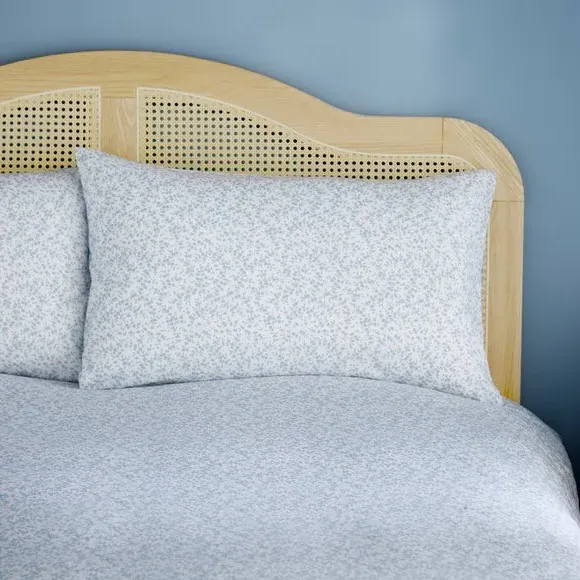 Floral Reversible Duvet Set - Blue, Cotton