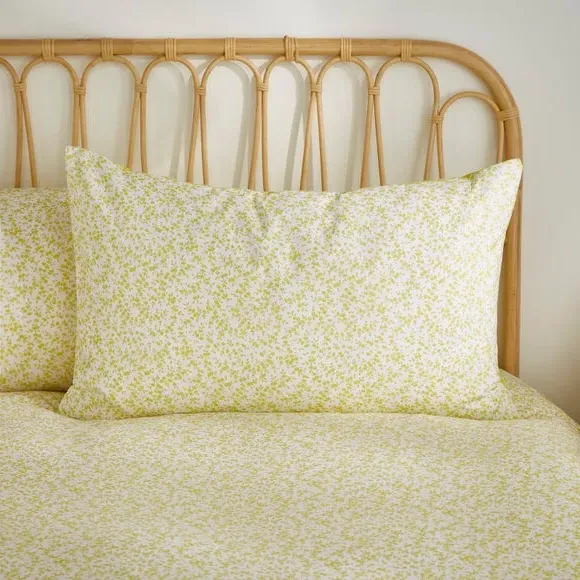 Floral Reversible Duvet Set - Chartreuse, Cotton