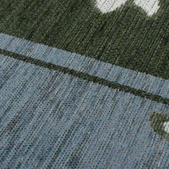 Floral Rug with Anti-Slip Backing - Blue, Chenille