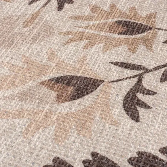 Floral Runner Rug Machine Washable - Natural