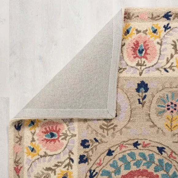 Floral Runner Rug - Multicoloured, Wool