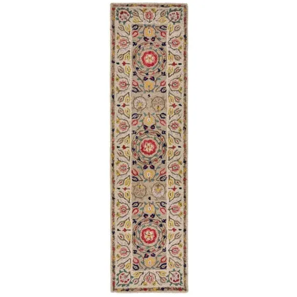 Floral Runner Rug - Multicoloured, Wool
