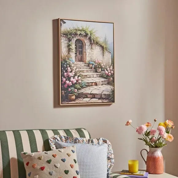 Floral Steps Canvas Wall Art - Multicolor image