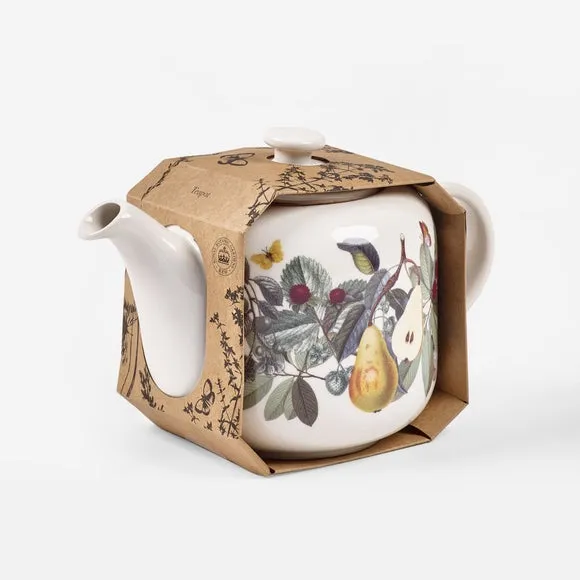 Floral Teapot 1.25L - White, Fine China