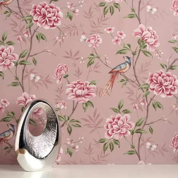 Floral Trail Wallpaper - Blush