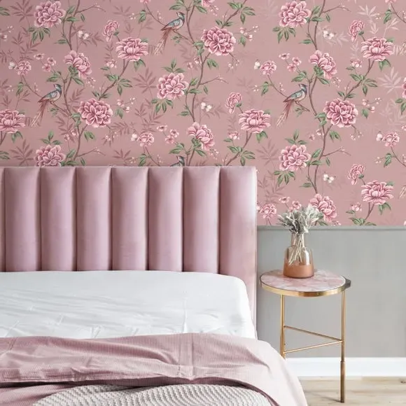 Floral Trail Wallpaper - Blush