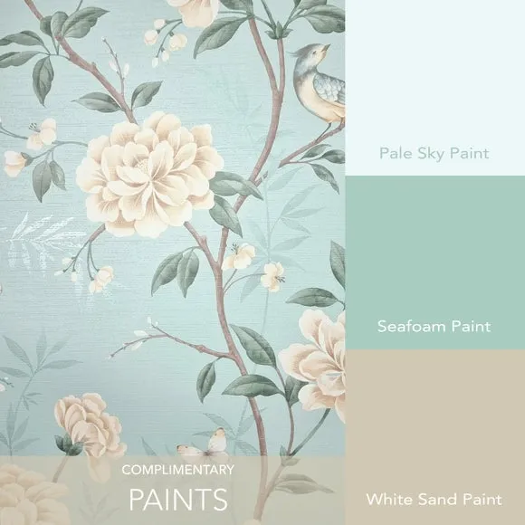 Floral Trail Wallpaper - Duck Egg