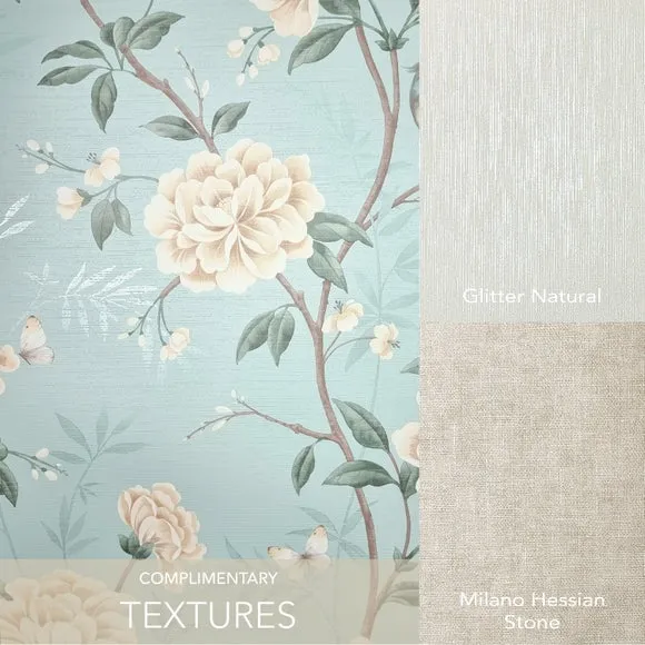 Floral Trail Wallpaper - Duck Egg